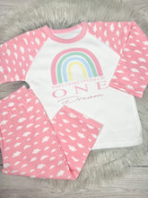 Load image into Gallery viewer, Personalised Children&#39;s Rainbow Birthday Pyjama&#39;s
