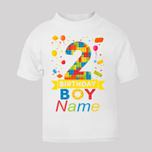 Load image into Gallery viewer, Personalised Children&#39;s Boy&#39;s Birthday T-Shirt. (Various Colours Available)
