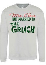 Load image into Gallery viewer, Adults Mrs Claus Marries The Grinch Christmas Jumper.
