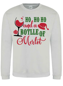 Adults Ho Ho Merlot Christmas Jumper.