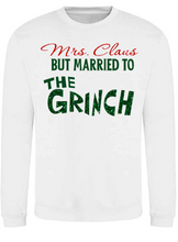 Load image into Gallery viewer, Adults Mrs Claus Marries The Grinch Christmas Jumper.
