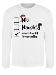 Adults Naughty Or Nice List Christmas Jumper.