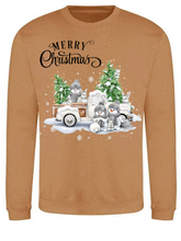 Load image into Gallery viewer, Adults Snowman Truck Christmas Jumper.
