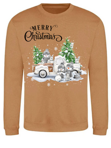 Adults Snowman Truck Christmas Jumper.