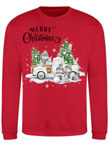 Adults Snowman Truck Christmas Jumper.