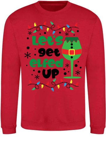 Adults Lets Get Elfed Up Christmas Jumper