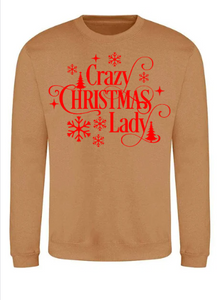 Adults Crazy Christmas Lady Christmas Jumper.