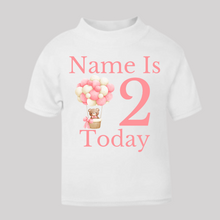 Load image into Gallery viewer, Personalised Children&#39;s Girl&#39;s Birthday T-Shirt. (Various Colours Available)
