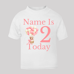 Personalised Children's Girl's Birthday T-Shirt. (Various Colours Available)