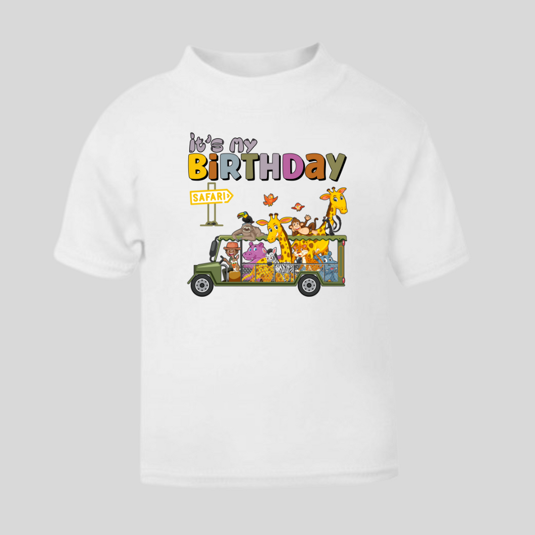 Safari Animals Birthday Boy T-Shirt. (Various Colours Available)