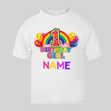 Load image into Gallery viewer, Personalised Children&#39;s Girl&#39;s Birthday T-Shirt. (Various Colours Available)
