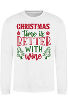 Load image into Gallery viewer, Adults Better With Wine Christmas Jumper.
