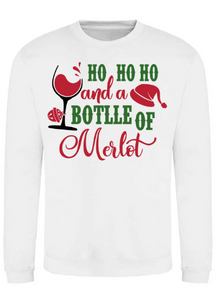 Adults Ho Ho Merlot Christmas Jumper.