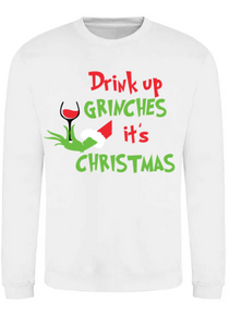 Adults Drink Up Grinches Christmas Jumper.