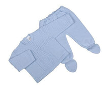 Load image into Gallery viewer, Diamond knitted 2 piece legging set Blue
