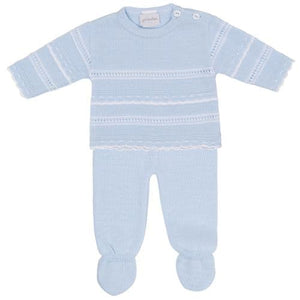 Boys blue knitted 2 piece legging set