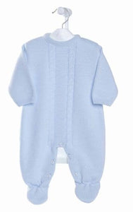 Blue Cable Knitted Onesie