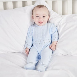 Boys Blue Zig Zag Onesie and Hat Set