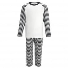 Load image into Gallery viewer, Personalised Children&#39;s Embroidered Stripe Pyjama&#39;s. (Discontinued)
