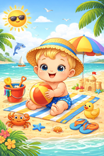 Load image into Gallery viewer, Personalised Childrens Boy Beach Tote Bag
