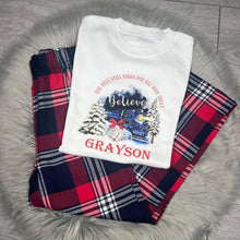 Load image into Gallery viewer, Personalised Men&#39;s Polar Express Train Tartan Pyjamas
