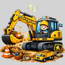 Load image into Gallery viewer, Personalised Children's Digger/JCB/Construction Pyjamas
