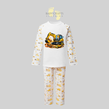 Load image into Gallery viewer, Personalised Children's Digger/JCB/Construction Pyjamas
