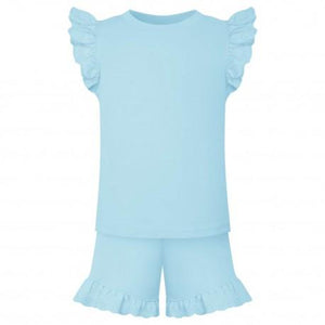 Children's Slogan Frill Short Set.