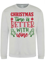 Load image into Gallery viewer, Adults Better With Wine Christmas Jumper.
