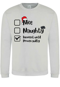 Adults Naughty Or Nice List Christmas Jumper.