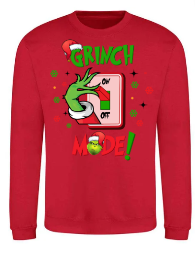 Adults Grinch Mode Christmas Jumper.