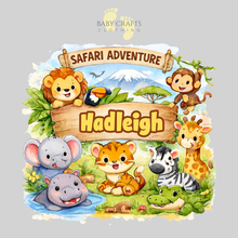 Load image into Gallery viewer, Personalised Children's Safari Animals Pyjamas
