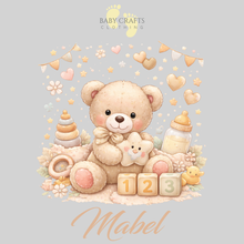 Load image into Gallery viewer, Personalised Children's Teddy Check Pyjamas
