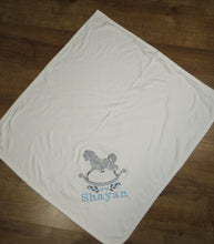 Load image into Gallery viewer, Personalised Embroidered Rocking Horse Baby Blanket
