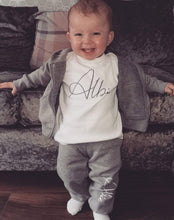 Load image into Gallery viewer, Personalised Children&#39;s Grey &amp; White/Black &amp; White Tracksuit - BabyCraftsUK
