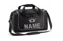 Load image into Gallery viewer, Personalised Children&#39;s Holdall Bag. babycrafts5 Black &amp; Grey 
