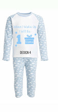 Load image into Gallery viewer, Personalised Children&#39;s Blue Cloud Birthday Pyjama&#39;s - BabyCraftsUK
