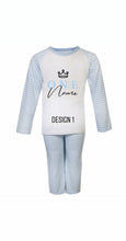 Load image into Gallery viewer, Personalised Children&#39;s Birthday Blue Stripe Pyjama&#39;s. ( Various Designs) - BabyCraftsUK
