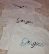 Load image into Gallery viewer, Personalised Children&#39;s Embroidered T-Shirt.
