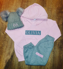Load image into Gallery viewer, Personalised Children&#39;s Pink &amp; Grey Tracksuit

