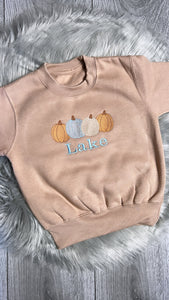 Personalised Embroidered Pumpkin Halloween Sweatshirt