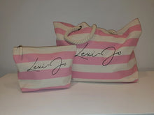 Load image into Gallery viewer, Personalised stripe accessory bag/makeup bag

