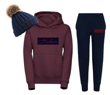 Load image into Gallery viewer, Personalised Children&#39;s Maroon &amp; Navy Tracksuit
