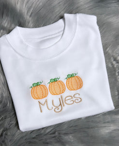 Personalised Embroidered Pumpkin Tee