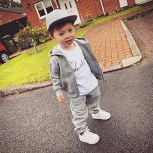 Load image into Gallery viewer, Personalised Children&#39;s Grey &amp; White/Black &amp; White Tracksuit
