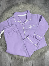 Load image into Gallery viewer, Embroidered Collared Pyjamas - Lilac
