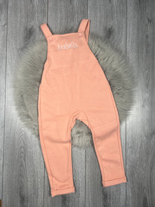Personalised Children's Embroidered Dungarees. Pink