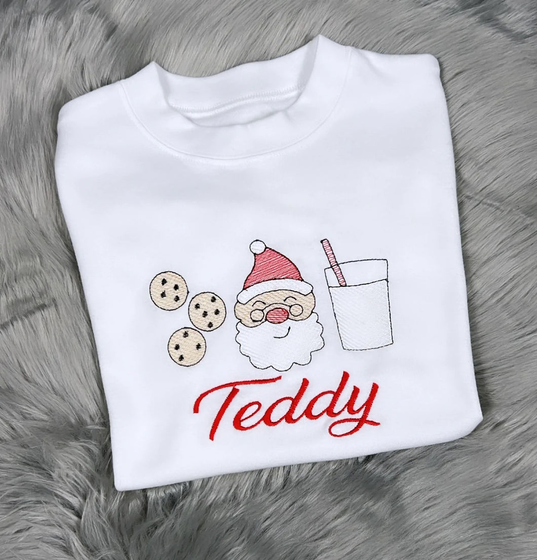 Personalised Embroidered Christmas Santa Trio Jumper