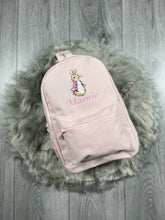Load image into Gallery viewer, Personalised Embroidered Rabbit Name Backpack
