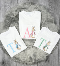 Load image into Gallery viewer, Personalised Children&#39;s Embroidered Rabbit T-shirt
